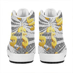 Golden Dollar Sign Explosion Print High Top Leather Sneakers