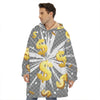 Golden Dollar Sign Explosion Print Hoodie Blanket