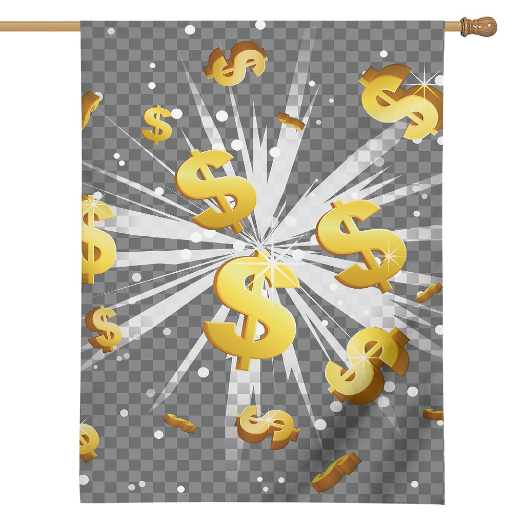 Golden Dollar Sign Explosion Print House Flag