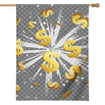Golden Dollar Sign Explosion Print House Flag