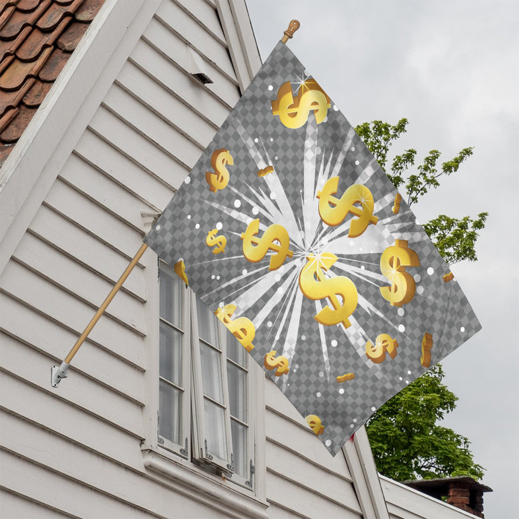 Golden Dollar Sign Explosion Print House Flag