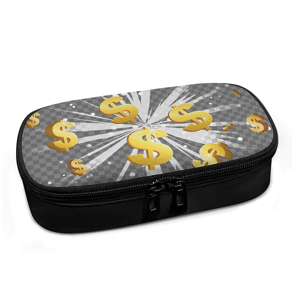 Golden Dollar Sign Explosion Print Insulin Cooler Travel Case