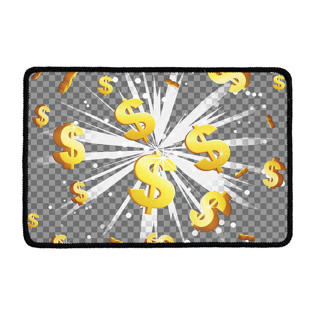 Golden Dollar Sign Explosion Print Kitchen Mat