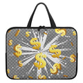 Golden Dollar Sign Explosion Print Laptop Sleeve With Handle
