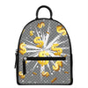 Golden Dollar Sign Explosion Print Leather Backpack