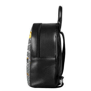 Golden Dollar Sign Explosion Print Leather Backpack