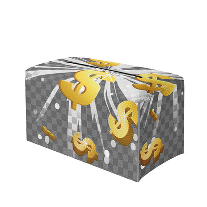 Golden Dollar Sign Explosion Print Leather Tissue Box Cover