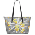 Golden Dollar Sign Explosion Print Leather Tote Bag With Zipper