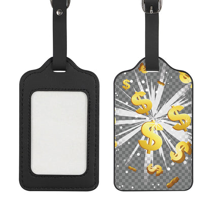 Golden Dollar Sign Explosion Print Luggage Tag