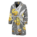 Golden Dollar Sign Explosion Print Men's Bathrobe