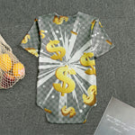 Golden Dollar Sign Explosion Print Men's Bodysuit