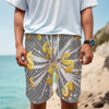 Golden Dollar Sign Explosion Print Men's Cargo Shorts