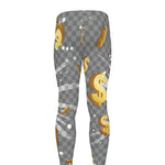 Golden Dollar Sign Explosion Print Men's leggings