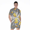 Golden Dollar Sign Explosion Print Men's Rompers