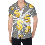 Golden Dollar Sign Explosion Print Men's Shirt