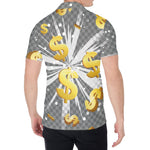 Golden Dollar Sign Explosion Print Men's Shirt