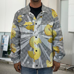 Golden Dollar Sign Explosion Print Men's Shirt Jacket