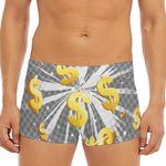 Golden Dollar Sign Explosion Print Men's Short Boxer Briefs