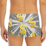 Golden Dollar Sign Explosion Print Men's Short Boxer Briefs