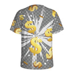 Golden Dollar Sign Explosion Print Men's Sports T-Shirt