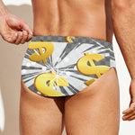 Golden Dollar Sign Explosion Print Men's Swim Briefs