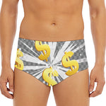 Golden Dollar Sign Explosion Print Men's Triangle Swim Briefs