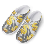 Golden Dollar Sign Explosion Print Mesh Casual Shoes