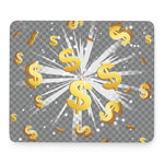 Golden Dollar Sign Explosion Print Mouse Pad