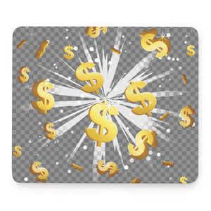 Golden Dollar Sign Explosion Print Mouse Pad