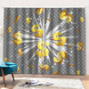 Golden Dollar Sign Explosion Print Pencil Pleat Curtains