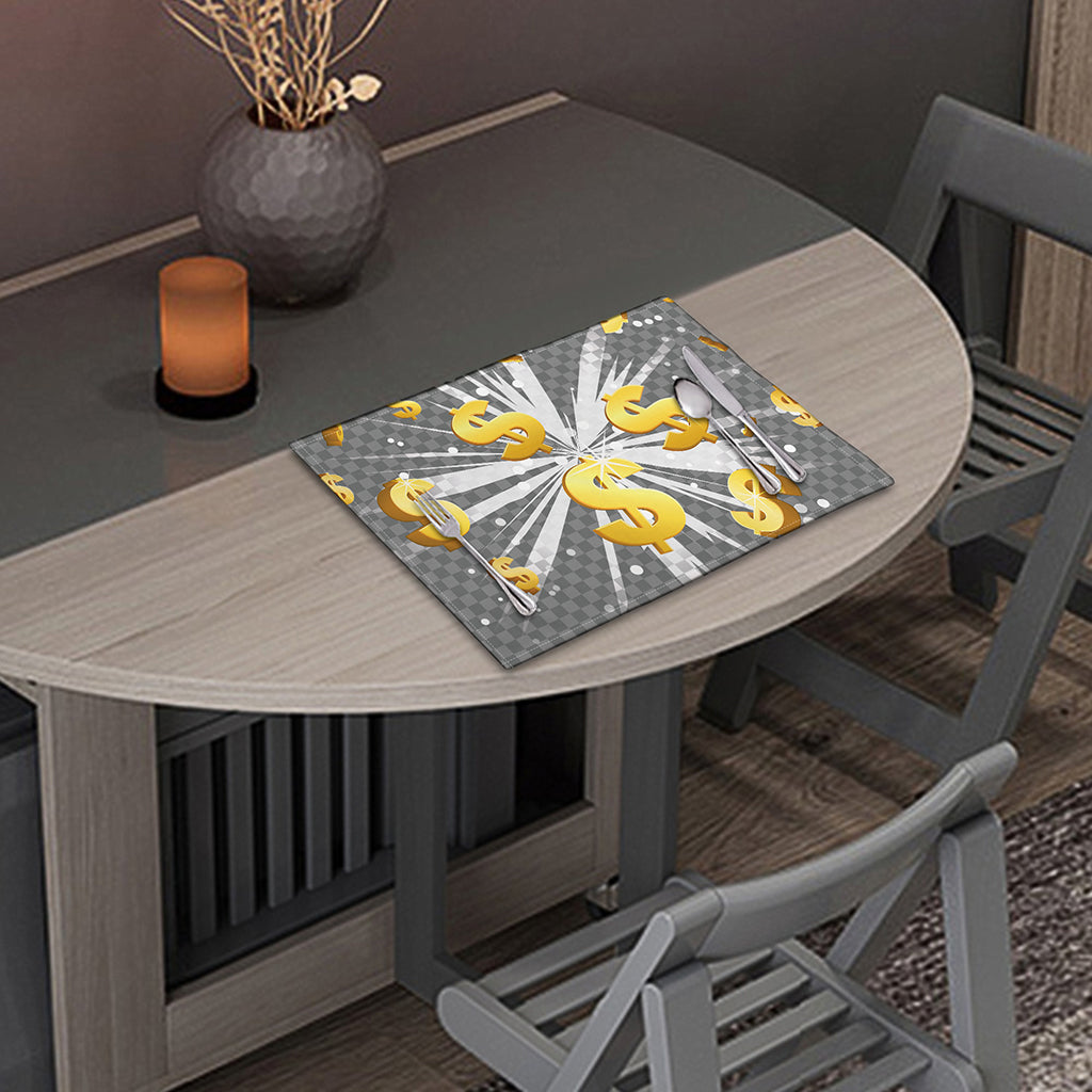 Golden Dollar Sign Explosion Print Placemat