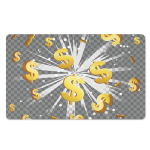 Golden Dollar Sign Explosion Print Polyester Doormat