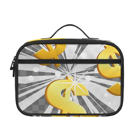 Golden Dollar Sign Explosion Print Portable Lunch Bag