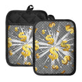 Golden Dollar Sign Explosion Print Pot Holders With Pocket
