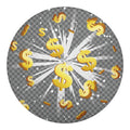 Golden Dollar Sign Explosion Print Round Blanket