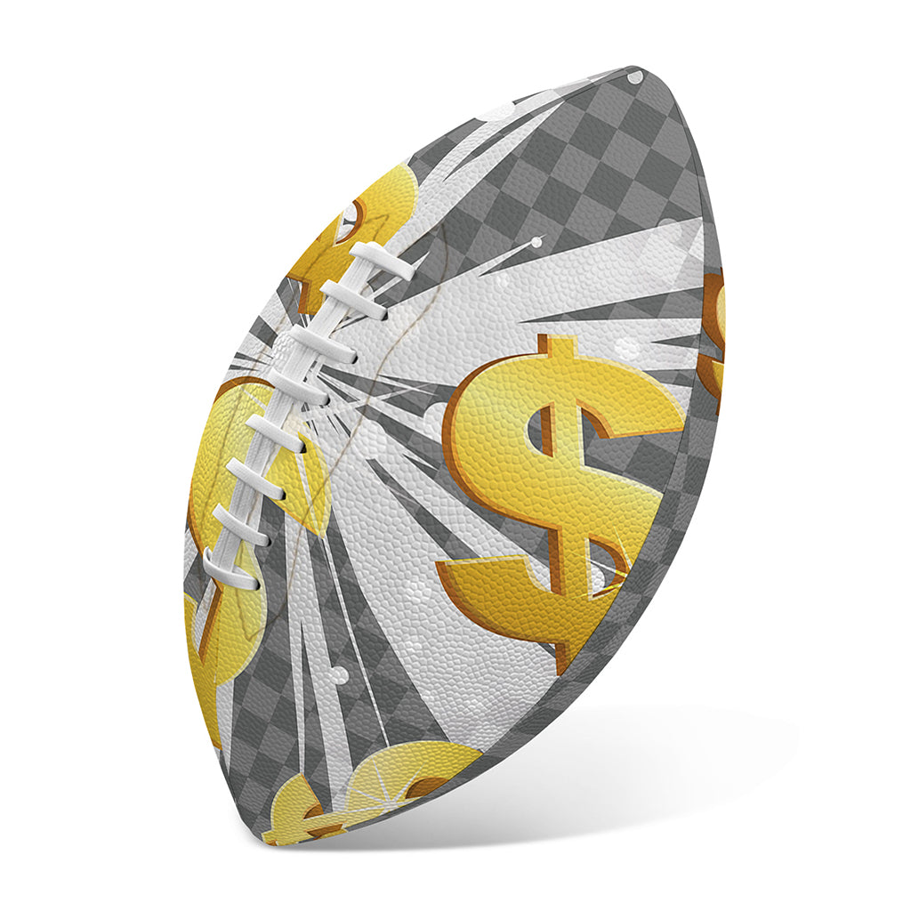 Golden Dollar Sign Explosion Print Rugby Ball