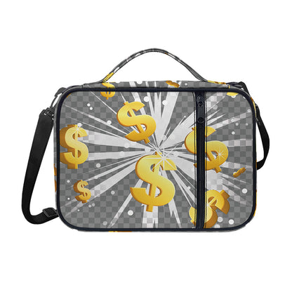 Golden Dollar Sign Explosion Print Shoulder Strap Bible Bag