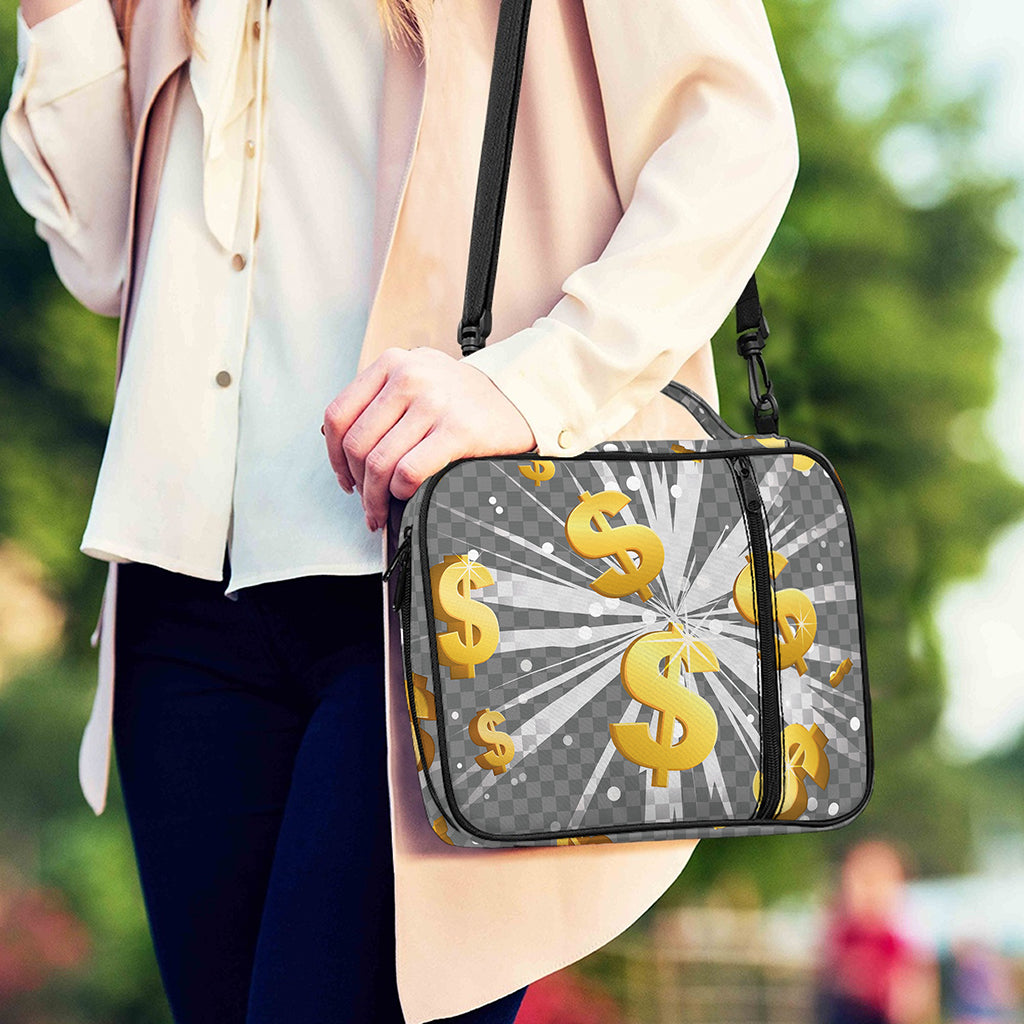 Golden Dollar Sign Explosion Print Shoulder Strap Bible Bag