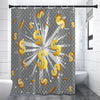 Golden Dollar Sign Explosion Print Shower Curtain