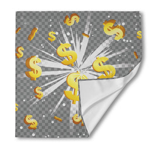 Golden Dollar Sign Explosion Print Silk Bandana