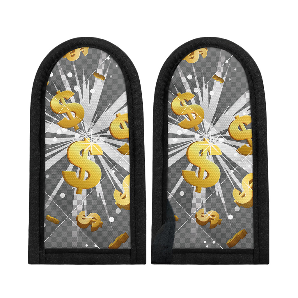 Golden Dollar Sign Explosion Print Skillet Handle Cover