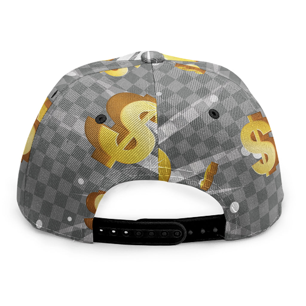 Golden Dollar Sign Explosion Print Snapback Cap