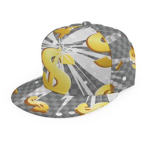 Golden Dollar Sign Explosion Print Snapback Cap