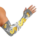 Golden Dollar Sign Explosion Print Sun Protection Arm Sleeves