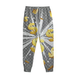 Golden Dollar Sign Explosion Print Sweatpants