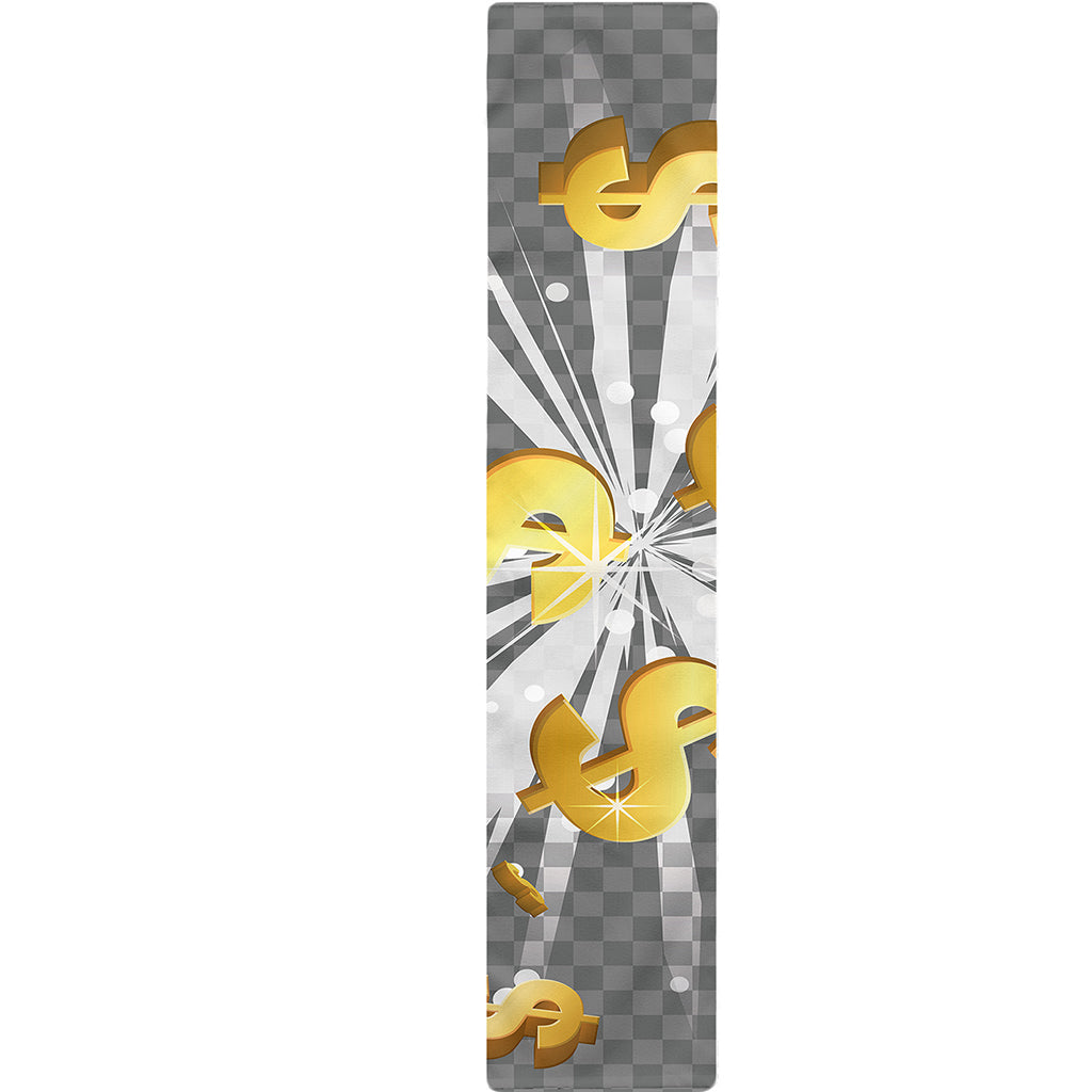 Golden Dollar Sign Explosion Print Table Runner