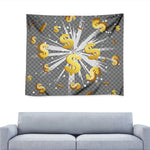 Golden Dollar Sign Explosion Print Tapestry