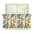Golden Dollar Sign Explosion Print Tier Curtains
