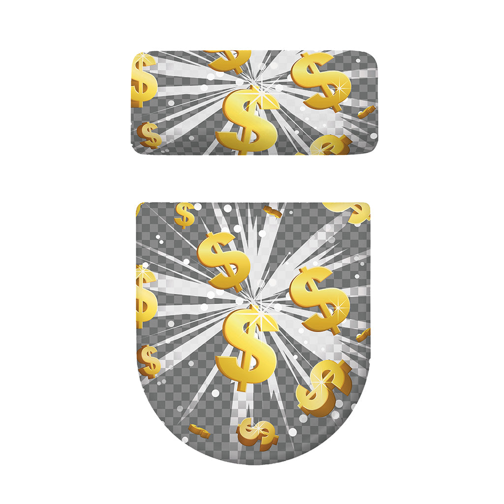 Golden Dollar Sign Explosion Print Toilet Lid And Tank Cover Set