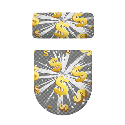 Golden Dollar Sign Explosion Print Toilet Lid And Tank Cover Set